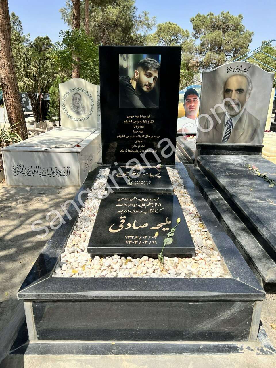 گرانیت طرح باغچه از جنس گرانیت مشکی