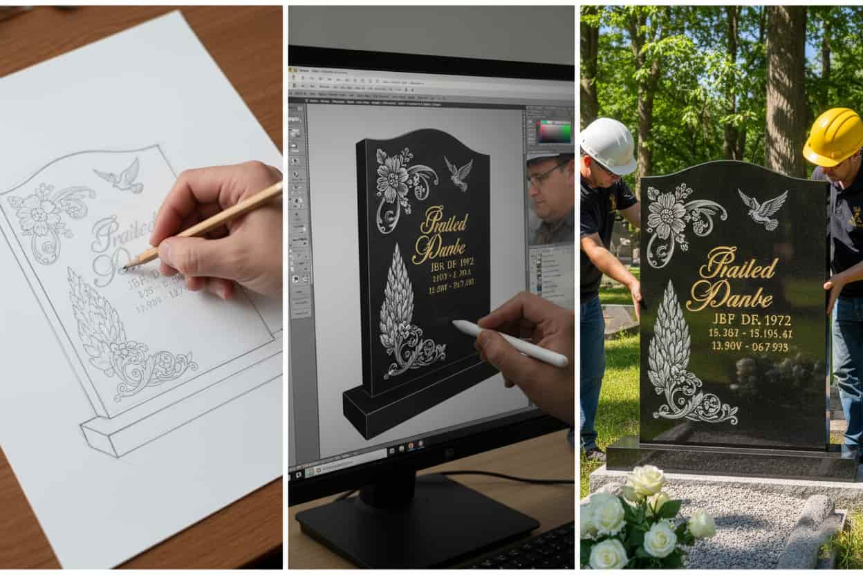 طراحی سنگ مزار دوبخشی