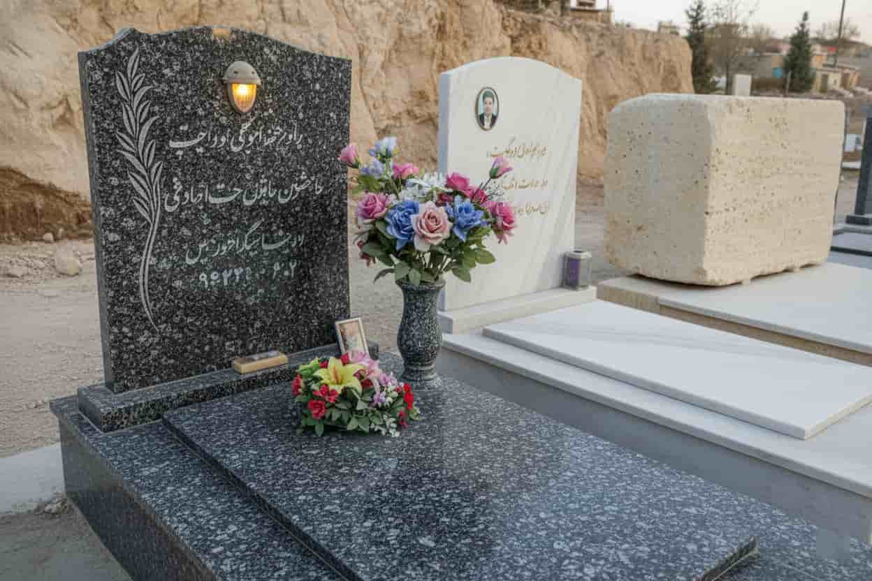 گل مصنوعی روی مزار