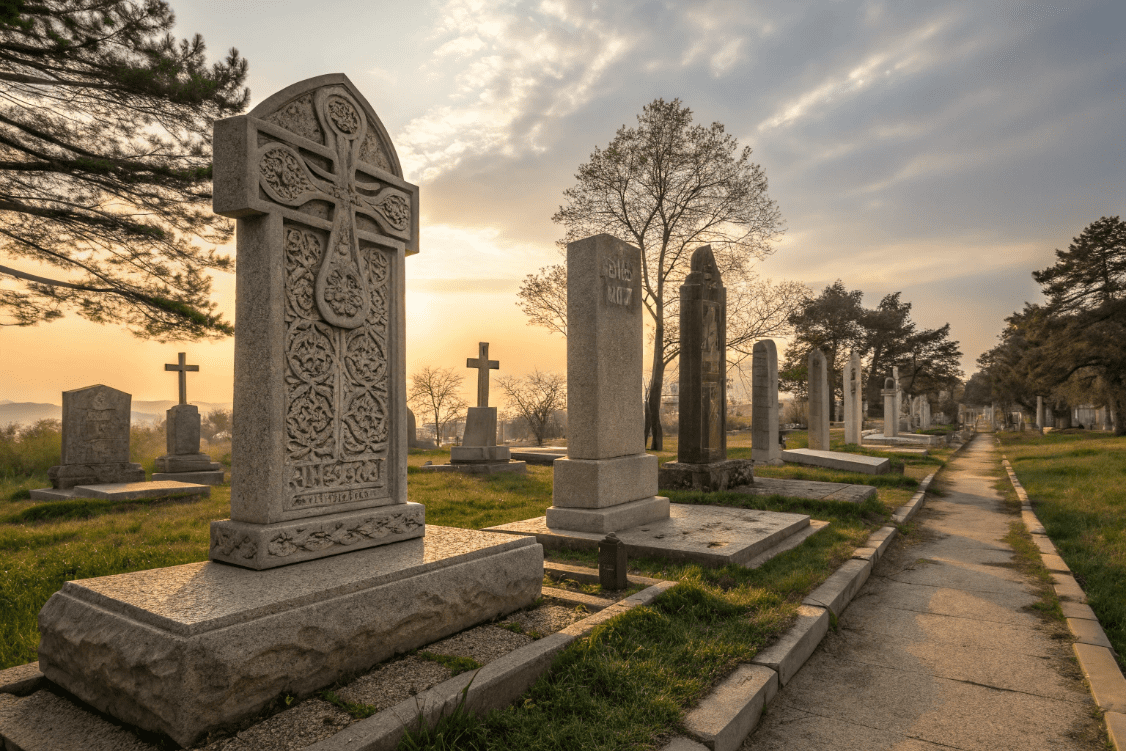 معرفی انواع رنگ‌ها و طرح‌های سنگ قبر گرانیت